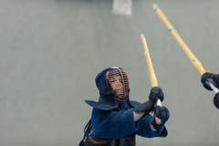 41. KENDO Schweizermeisterschaft in der Turnhalle Utenberg in Luzern: Kendo ist eine traditionelle japanische Schwertkampfkunst. (Bild: Roger Grütter/Neue LZ)