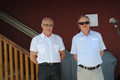 Die beiden Vereinspräsidenten Toni Mathis (links) vom Segelklub Ennetbürgen und Heinz Wyss vom Kanuclub Nidwalden. (Bild: Rosmarie Berlinger)