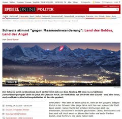 «Land des Geldes, Land der Angst», titelt der Spiegel. (Bild: Screenshot)