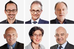 ZÜRICH (2/6) - (obere Reihe von links) Balthasar Glaettli (bisher), Gruene; Tim Guldimann (neu), SP; Thomas Hardegger (bisher), SP. (untere Reihe von links) Alfred Heer (bisher), SVP; Maja Ingold (bisher), EVP; Daniel Jositsch (bisher), SP. (Bild: Keystone / Handout)