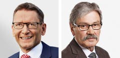 SOLOTHURN - Pirmin Bischof (bisher), CVP, links und Roberto Zanetti (bisher), SP (Bild: Keystone / Handout)
