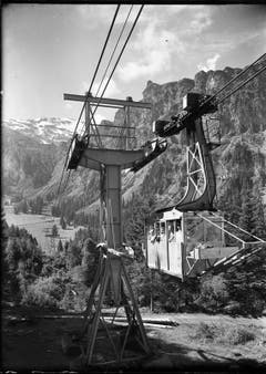 Ein nostalgisches Bild der Talstation der Luftseilbahn Gerschnialp-Trübsee. (Bild: PD)
