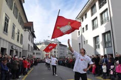 Nur frohe Gesichter am Sennen-Highlight des Jahres. (Bild: Edith Meyer, Bote der Urschweiz)