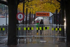Uferpromenade in Lugano gesperrt. (Bild: Keystone)
