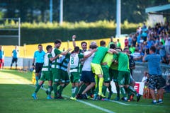 Krienser Jubel beim Abpfiff der Partie. (Bild: Roger Gruetter / Neue LZ)