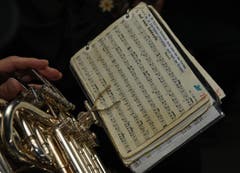 Blick ins Notenbüechli von Peter Jöri, einem der Neunermusikanten. (Bild: Robert Hess (OZ))