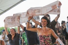 Manifestation für Trompetenbläser. (Bild: André A. Niederberger / Neue NZ)
