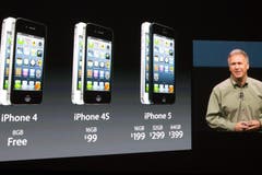 Apple-Vice Philip Schiller bei der Präsentation in San Francisco. (Bild: Keystone)