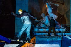 Winkelride Freestyle Event vor dem Winkelried Denkmal auf dem Dorfplatz Stans am Freitag, 18. November 2016. (Bild: Philipp Schmidli)