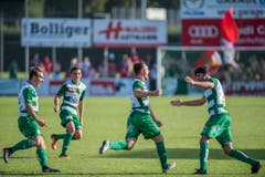 Siegestaumel bei den Krienser Spielern. (Bild: Roger Gruetter / Neue LZ)