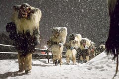 Tschaeggaettae carnival in Switzerland (Bild: Keystone / Dominic Steinmann)