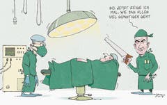 Weil sich die Tarifpartner nicht einig wurden: Bundesrat Alain Berset gibt den Ärztetarif durch.(ZaS vom 26. März 2017) (Bild: Tom)