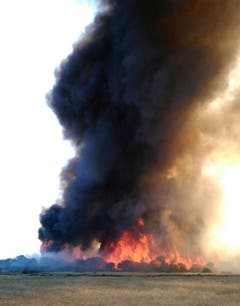 Nach Angaben der Feuerwehr wurden bis Donnerstag 60 Prozent der Flammen unter Kontrolle gebracht. (Bild: Keystone)