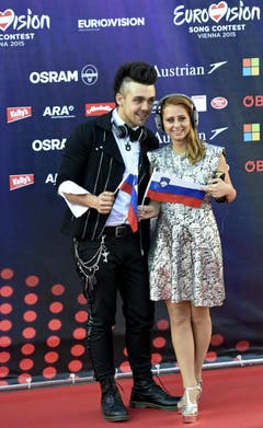 Raay und Marjetka Vovk von der Band Maraaya, Slowenien. (Bild: Keystone)