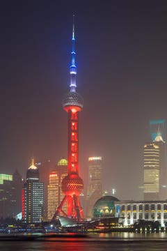 Der Oriental Pearl Tower in Shanghai. (Bild: EPA/XIAO GANG)