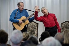 Dimitri und Roberto (links) sangen 2014 Tessiner Lieder im Kunst- und Kulturzentrum Littau. (Bild: Pius Amrein)