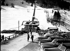 Ein nostalgisches Bild der Talstation der Standseilbahn Engelberg-Gerschnialp. (Bild: PD)