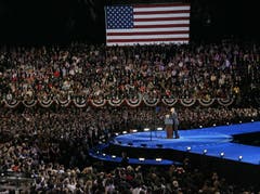 Barack Obama in Chicago bei seiner Rede nach seiner Wiederwahl. (Bild: Keystone)