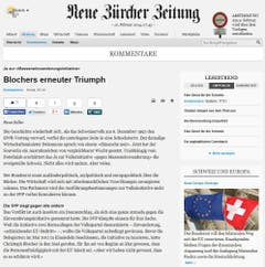 Der verbale Brückenschlag zum EWR-Nein im Jahre 1992 ist allgegenwärtig. «Das Ja zur Masseneinwanderungsinitiative stellt eine Zäsur dar, die vergleichbar ist mit jener vom 6. Dezember 1992», schreibt die «Neue Zürcher Zeitung». (Bild: Screenshot)