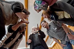 Casting zum Winnetour Freilichtspiel im Restaurant Wasserfall in Engelberg. Auf dem Bild zu sehen ist David Matthäus Zurbuchen (Leiter Casting, Produktionsassistent). (Bild: Pius Amrein (LZ))
