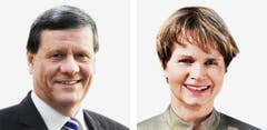 THURGAU - Roland Eberle (bisher), SVP, links, und Brigitte Häberli-Koller (bisher), CVP (Bild: Keystone / Handout)