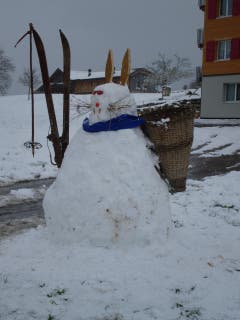 Skihase auf dem Muoterschwandenberg bei Ennetmoos. (Bild: Ch. Gander)