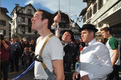 Nur frohe Gesichter am Sennen-Highlight des Jahres. (Bild: Edith Meyer, Bote der Urschweiz)