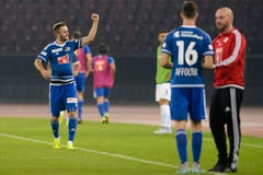 Jakob Jantscher freut sich über seinen Treffer. (Bild: Keystone/Anthony Anex)