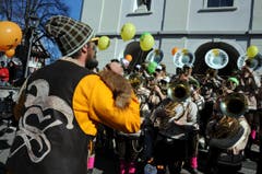Kinderfasnacht mit Umzug am Güdismäntig in Alpnach. Im Bild die Städerschränzer. (Bild: Markus von Rotz / NZ (27. 02. 2017))