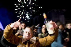 Feiernde in Veyvey (Bild: Keystone)