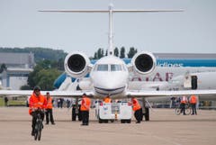 Eine U.S Gulfstream N450 GA Passagiermaschine bei der Ankunft. (Bild: Jacques Brinon)
