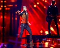 Der Ire Nicky Byrne gibt bei seinem Auftritt alles. (Bild: EPA/MAJA SUSLIN)
