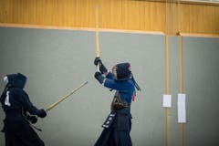 41. KENDO Schweizermeisterschaft in der Turnhalle Utenberg in Luzern: Kendo ist eine traditionelle japanische Schwertkampfkunst. (Bild: Roger Grütter/Neue LZ)