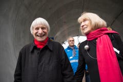 Dimitri und seine Frau Gunda besuchten im März 2016 die Sonderausstellung «Neat - Tor zum Süden» im Verkehrshaus in Luzern. (Bild: Keystone / Dominik Baur)