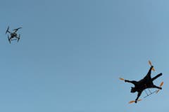 Und so sieht der Orvillecopter von unten aus. (Bild: Keystone)