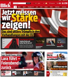 «Gegen die Bevölkerung lässt sich langfristig keine Politik betreiben», kommentiert der «Blick». Das gelte auch für die EU. Der beste Trumpf der Schweiz bei Neuverhandlungen sei dieser Urnengang. (Bild: Screenshot)