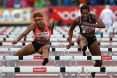 ... gewinnt in 12,84 den 100-Meter-Hürdenlauf. (Bild: Philipp Schmidli)