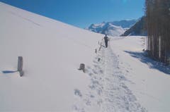 Auf dem Wirzweli kann man wohl noch lange Schneeschuhwandern. (Bild: Regula Aeppli)