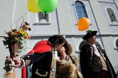 Kinderfasnacht mit Umzug am Güdismäntig in Alpnach. Im Bild Zunftmeisterpaar Thomas III. mit Frau Margrit. (Bild: Markus von Rotz / NZ (27. 02. 2017))