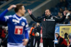 Markus Babbel, Trainer FC Luzern, beim Meisterschaftsspiel der Super League zwischen dem FC Luzern und dem FC Vaduz am Samstag in der Swissporarena in Luzern. (Bild: Keystone/Alexandra Wey)