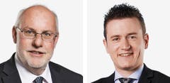 NEUENBURG - Didier Berberat (bisher), SP, links, und Raphael Comte (bisher), FDP (Bild: Keystone / Handout)