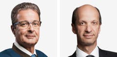 WALLIS - Jean-René Fournier (bisher), CVP, links, und Beat Rieder (neu), CVP. (Bild: Keystone / Handout)