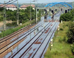 Ein Bahntrasse zwischen Magdeburg and Leipzig. (Bild: Keystone)
