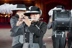 The Top Secret Drum Corps aus der Schweiz. (Bild: Keystone / Patrick Staub)