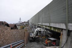Das Viadukt Blauhaus in Buochs wird verstärkt und saniert. (Bild: Philipp Unterschütz / Neue NZ)