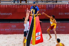 Der Kanadier Robbie Abrams (links) gegen den Chinesen Z.H. Chen (Bild: FIVB)