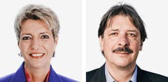 ST. GALLEN - Karin Keller-Sutter (bisher), FDP und Paul Rechsteiner (bisher), SP (Bild: Keystone / Handout)