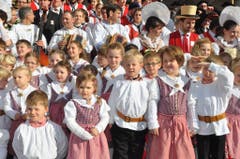 Nur frohe Gesichter am Sennen-Highlight des Jahres. (Bild: Edith Meyer, Bote der Urschweiz)