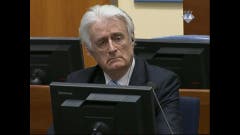 Doch es kommt anders: Der ehemalige Anführer der bosnischen Serben hört zu, während das Urteil des Internationalen Kriegsverbrechertribunals verkündet wird.