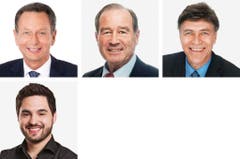 AARGAU (3/3) - (obere Reihe von links) Philipp Müller (bisher), FDP; Maximilian Reimann (bisher), SVP; Luzi Stamm (bisher), SVP. (untere Reihe) Cedric Wermuth (bisher), SP. (Bild: Keystone / Handout)